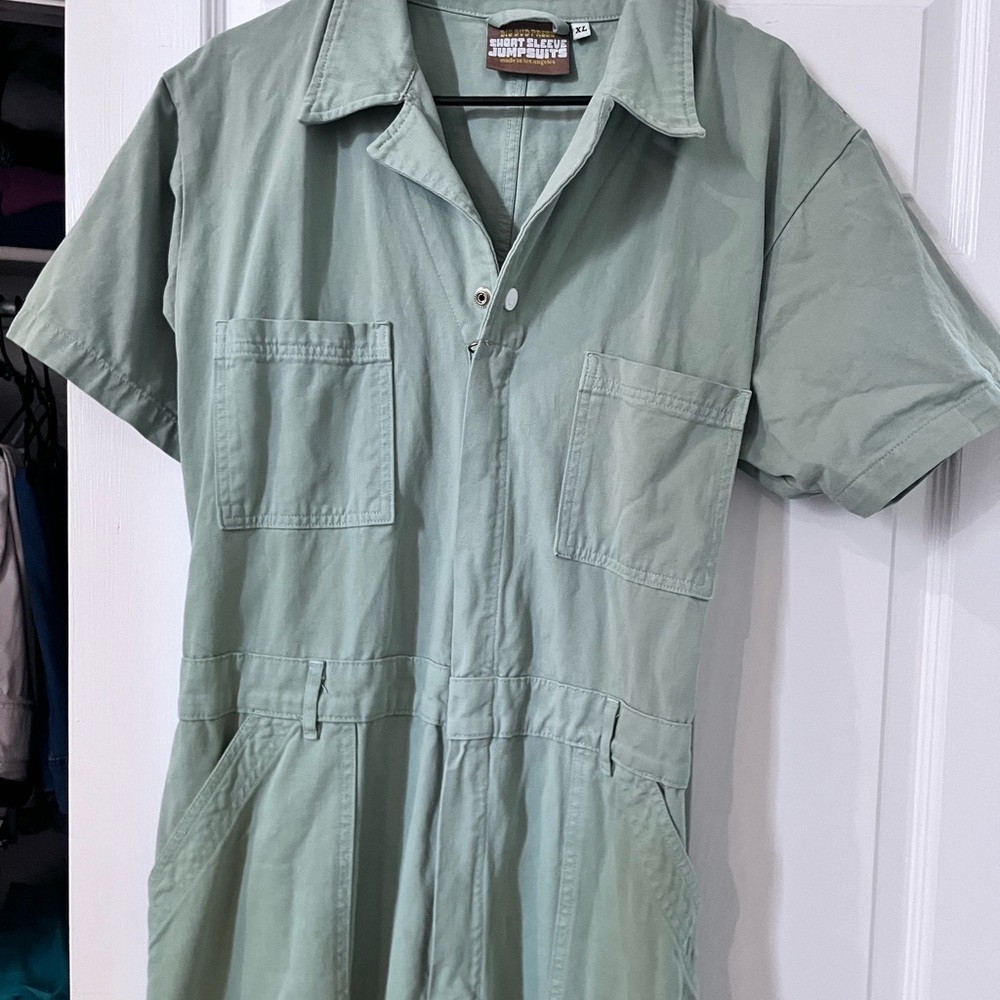 Big Bud Press Light Green Short Sleeve Jumpsuit